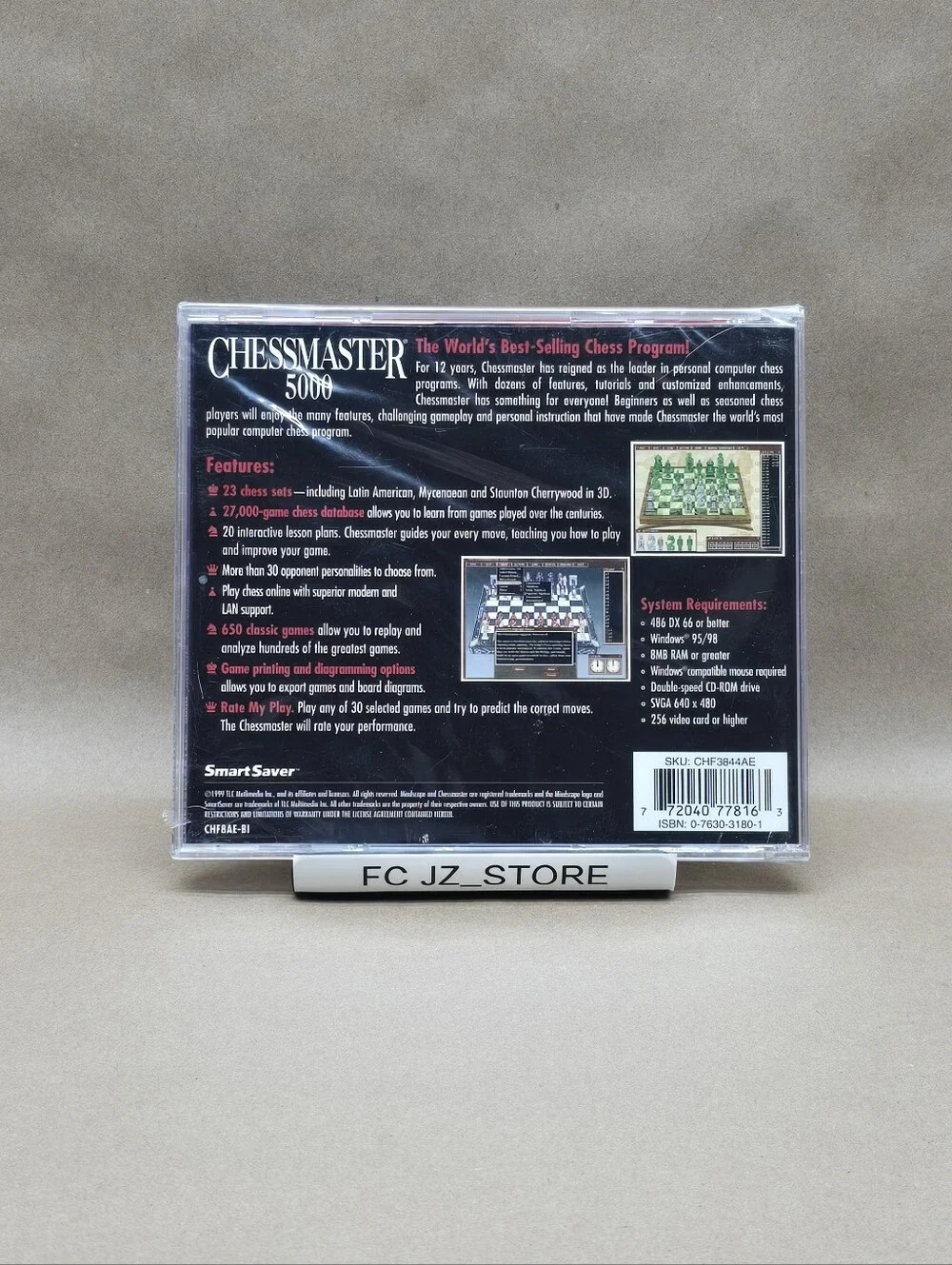 Chessmaster 5000 Smart Saver Series Windows 95, 98 (PC CD-ROM Game, 1999, TLC...